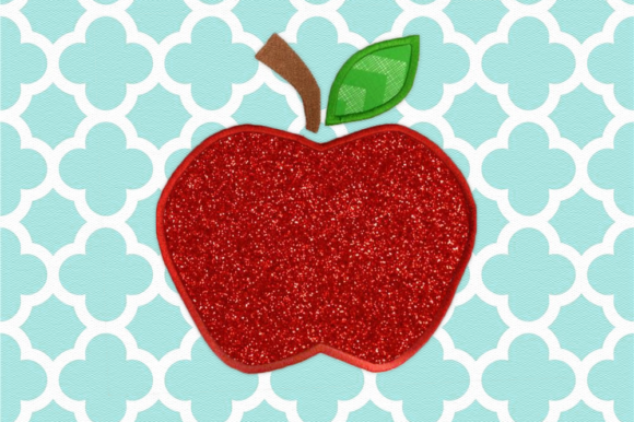 Apple with Leaf Applique: A Stylish Embroidery Design for Every Project