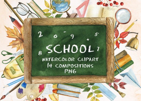 Back to School Autumn Watercolor PNG: A Versatile Design Resource for Creative Projects