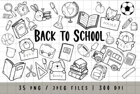 Back to School Clipart, Stationery PNG