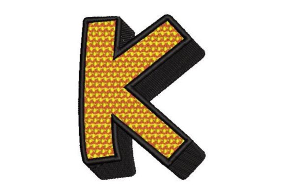 Comic Pop Art Alphabet Letter K: A Bold and Beautiful Embroidery Design
