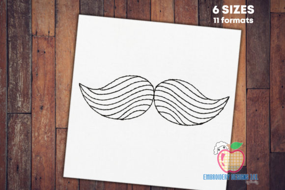 Retro Mustache Symbol: A Stylish Embroidery Trend