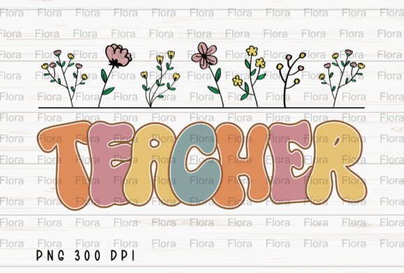 Retro Teacher Back to School Floral PNG: A Versatile Digital Design for Creative Projects